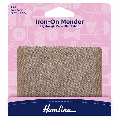 H691.F  Polycotton Iron On Patch: Fawn - 24 x 9cm..